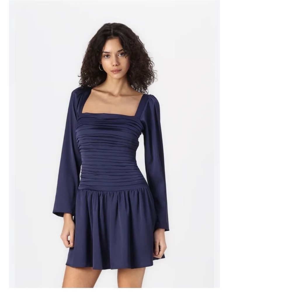 ✨Abercrombie & Fitch Emerson Drop-Waist Mini Dress Long Sleeve Size M